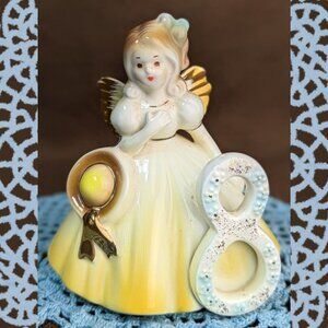Vintage Josef Originals Birthday Angel 8th Year Holding Hat 8 made in Taiwan